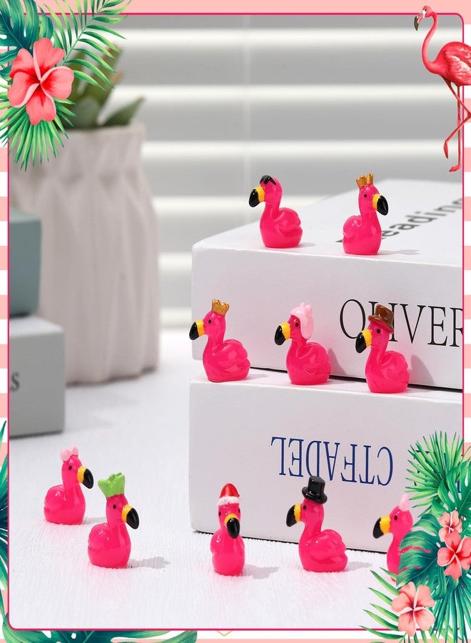 GGSTDDUP 48 Pcs Mini Flamingos 14 Styles Tiny Flamingos Cute Mini Resin Animals Flamingo Figurine Tiny Resin Animals for Garden Landscape Dollhouse Party Cake Home Office Decor - Image 5